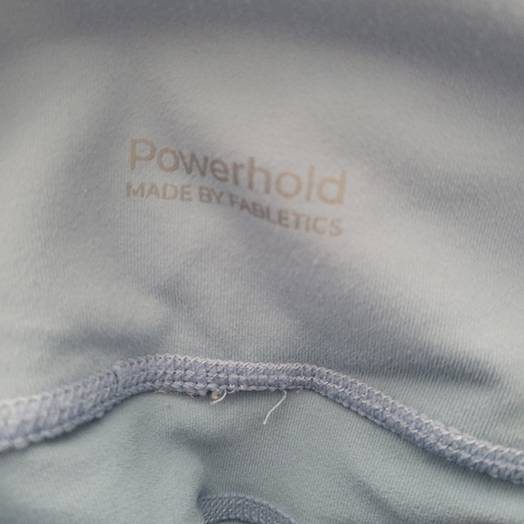 Fabletics Powerhold Baby Blue Logo Stripe Athletic Leggings - Picture 9 of 10